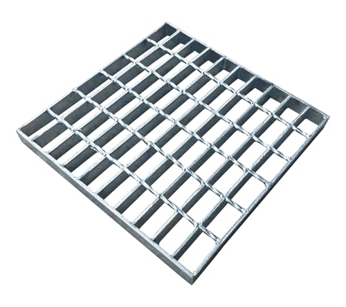 Natotela Galvanized Steel Drain Grating 300x300x30mm Durable Heavy Duty Metal Grating Square Gully Grid for 12 Square Catch Basin Outdoor Drainage Grates Thick for Garage Sewer Downspout Driveway