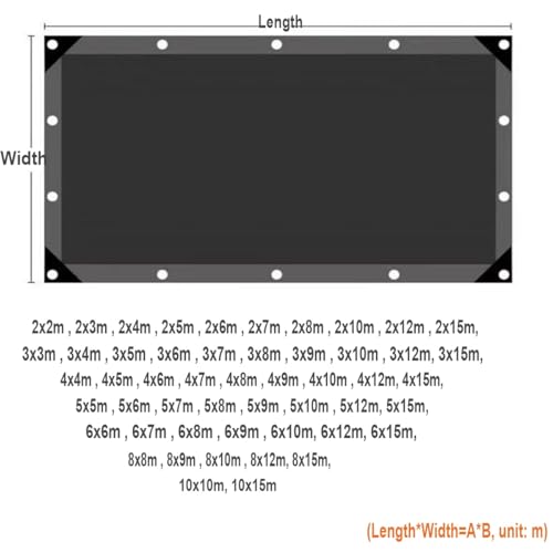 Filet d'ombrage pour jardin et serre agricole, bâche occultante avec oeillets de 2x6 m - 8