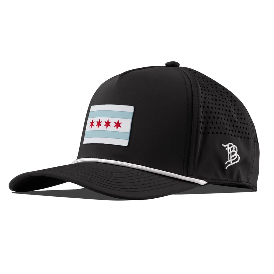 Image of Branded Bills Chicago Flag Hats for Men, 5 Panel Curved Rope Baseball Cap, Adjustable Snapback
