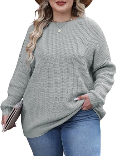 Gloria&Sarah Sweaters for Women Casual Knit Ribbed Pullover Tunic Tops Fall Winter Fashion Clothes S-3XL3