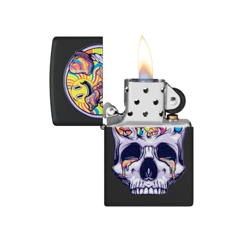Encendedor Zippo Skull Moon Negro Mate miniatura 5