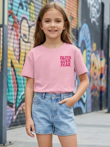 Image of Christian Shirts for Girls Faith Over Fear Shirt Religious Tees