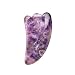 MoValues Amethyst Gua Sha Scraping Tool - Jade Roller Complementary - Hand Made Amethyst Gua Sha - Best for Body & Face Massage - Natural, Authentic, Ultra-Smooth Surface