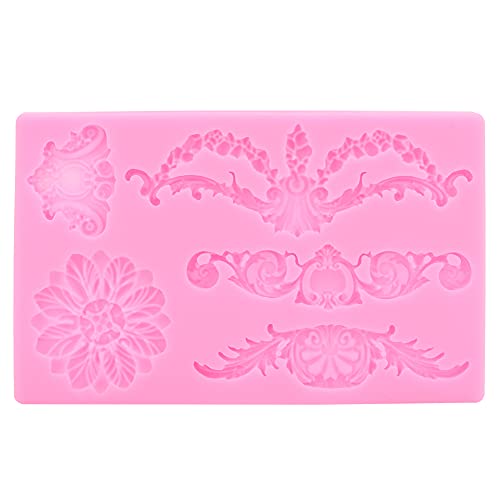 Molde de silicona con flores en relieve para repostería miniatura 5