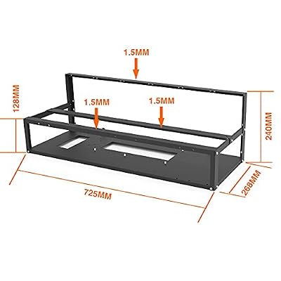 6GPU/ 8GPU/12GPU Steel Mining Rig Frame Open Air Miner for Mining Cryptocurrency Bitcoin/ETH/ETC/ZEC, Dual Power Supported, Frame Rack Only, Fans & GPU not Included
