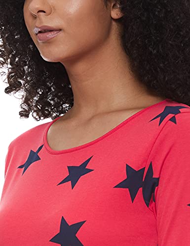 Image of A.T.U.N. (ALL THINGS UBER NICE) Womens Printed Cotton Relaxed Fit Sleepwear Clothing Set | Tees with Pyjama Set