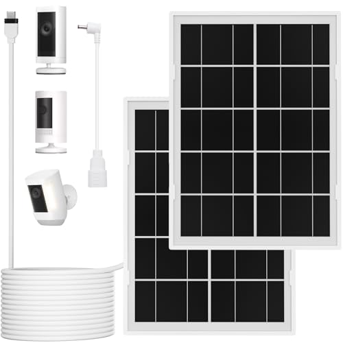 7W Solar Panel for Ring,2Pack Solar Charger for Stick Up Cam, Stick Up Cam Pro, Spotlight Cam...