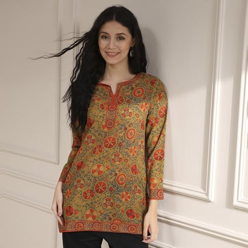 Image of Biba Printed Polyester Straight Casual Kurtis