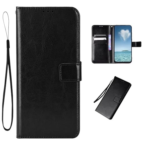 Custodia per ZTE nubia Neo 3 5G Portafoglio Magnetica pelle Crazy Horse con Slot per Carte Flip per ZTE Neo 3 5G-Nero