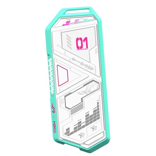 ASUS ROG Strix Arion Hatsune Miku Edition M.2 NVMe SSD-Gehäuse (USB3.2 Gen 2x1 Typ-C, Dual USB-C zu C und USB-C zu A Kabel, schraubenzieherfrei, mit Wärmeleitpads)