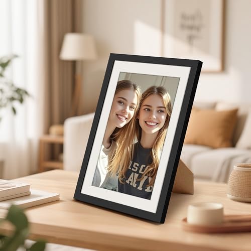 Zouway 4 Stück Bilderrahmen A4 Schwarz, Rahmen A4 mit Plexiglas, Bilderrahmen Din A4 für Fotos, Bilder, Poster