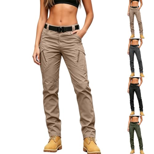 Women Cargo Pants Water Resistant Stretchy Outdoor Training Tactical Pants - image 1