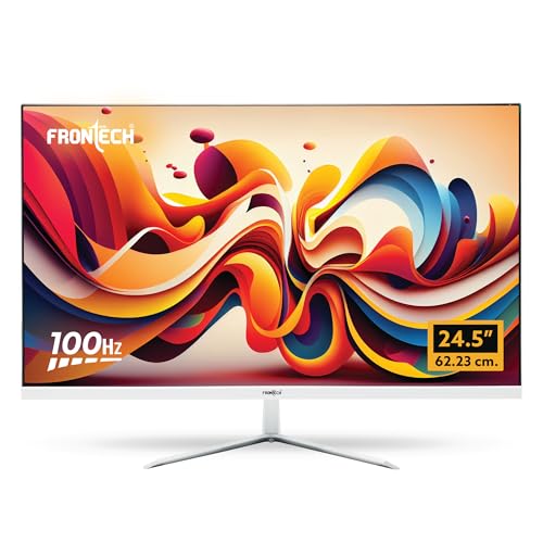 Image of FRONTECH Ultima Series 24.5 Inch LED Monitor| Refresh Rate 100Hz, IPS Panel | Full HD 1080p, Bezel Less Design | HDMI & VGA Ports (MON-0087, White)