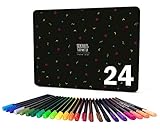 Fineliners by Scribbles That Matter - 24 Set - 0.7mm Tips - Acid Free Odourless Ink - Quick Drying - Perfect for Bullet Journaling, Writing, Drawing and Sketching