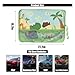 Car Window Shade for Baby, Blackout Car Window Curtain with Storage Pockets & 7 Suction Cups, Cartoon Pattern Cars Side Window Sun Shade Cover for Sun/Heat/UV Rays Protection (Green-Dinosaurs)