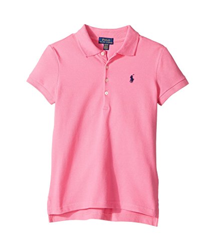 Polo Ralph Lauren Kids Girl's Short Sleeve Mesh Polo Shirt (Little Kids/Big Kids) Baja Pink Md (8-10 Big Kids) #TOP22
