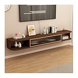 Medienkonsole Aus Massivem Holz, TV-Ständer Mit Versteckten Offenen Aufbewahrungsregalen, Wandmontage for Schlafzimmer, Entertainment-Center for Wohnzimmer(Brown,100cm)