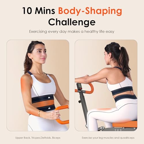 Image of SogesHome Squat Machines Rowing Machine for Home, Foldable & Full Body Exercise Workout Equipment with Adjustable Resistance Bands for Women, Row and Ride Squat Machine for Glutes and Abs, 330 LBS