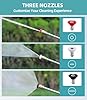 Jet Nozzle Power Washer Wand Hose Nozzle, Hydro Jet High Pressure Washer Tools with 3 Different Nozzles, 3-In-1 Power Wand with Hose Quick Connectors for Car Pet Window Washing, Black