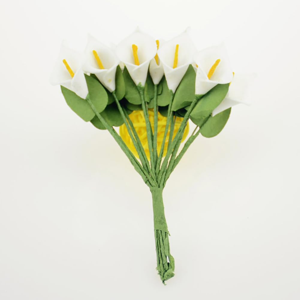 144 Teste Di Fiori Artificiali – Piccole Calle E Gigli In Plastica – Diametro 3 Cm, Asta 8 Cm – Per Bouquet, Bomboniere E Craft - 4
