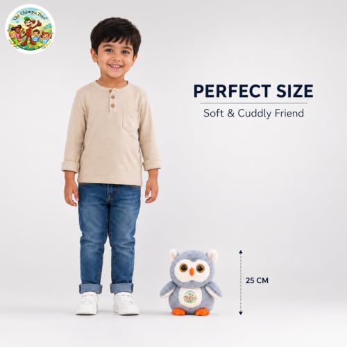 Image of Owl Soft Toy 25 cm Plush Stuffed Owl Toy for Kids | Ultra Soft Owl Teddy | Cute Animal Plush Doll | Washable Cuddly Toy for Boys, Girls, Babies | Birthday Gift & Home Decor