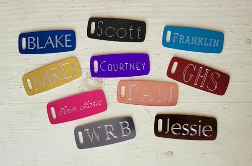 Lobo Commander Custom Aluminum Luggage Tag - Personalized & Engraved to Your Specifications - Up to 5 Lines of Text on Both The Front & Back - Great Gift for Adults & Kids Who Travel (Per Tag)