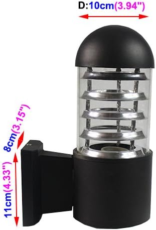 7W E27 LED-bulb-replaceable Wall Sconces Outdoor Light Waterproof Black Finish Warm White
