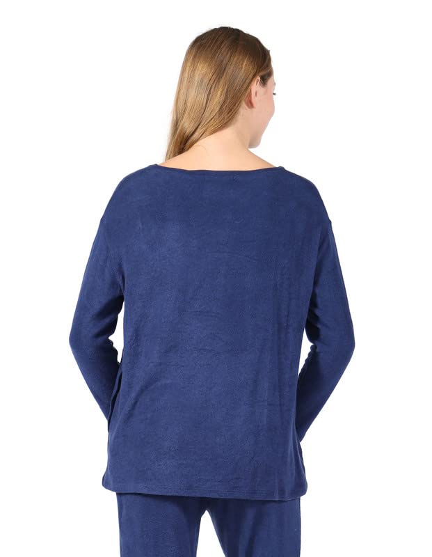 Image of LA CERA Women's Brushed Knit Sweater Top, Long Sleeves, Side Pockets, Round Neck, 80% Rayon, 15% Polyester, 5% Spandex