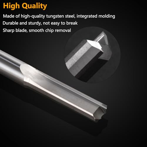 Trvoxviq TUSS3175 Cnc Straight Router Bits 1/8 Inch (3.175Mm) Shank, 2 Flutes Straight End Mill Cnc Milling Cutter, Tungsten Steel Cnc Bits 17Mm Cel/45Mm Oal thumb #3