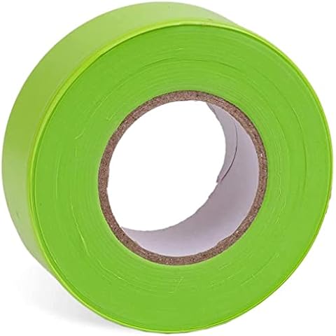 AdirPro 12 Pack Fluorescent Flagging Tape - Multipurpose Neon Marking Tape - Great Visual Labeling & Tagging for Home & Workplace Use (Fluorescent Lime, 150 feet) Cover