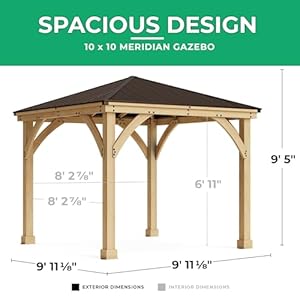 Yardistry 10' x 10' Meridian Gazebo Brown Yardistry 10 x 10 Meridian Gazebo Brown