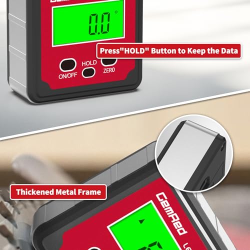 GemRed Digitaler Winkelmesser mit Magnetfuß, LCD Display Digitale Wasserwaage, Wasserdicht Neigungsmesser Bevel Box, Winkelmessgerät Inklinometer für Holzarbeiten, Bau, Dekoration (Batterie enthalten)