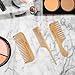 Maji Mama Natural Bamboo Comb Set Anti-Static Fine Wide Tooth Wooden Comb For Detangling Styling Thick Thin Straight Hair For Men or Women,Rat Tail Comb (Natural Hair Comb Set)