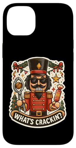 クリスマス くるみ割り人形 Whats Crackin 面白い クリスマス ナッツクラッカー スマホケース iPhone 14 Plus 用