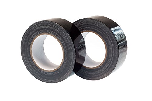 Preisvergleich Produktbild Hochwertiges Klebeband / Panzerband von Gocableties, robustes Gaffer-Klebeband, 2 Rollen (Doppelpack), 50 m x 48 mm, schwarz