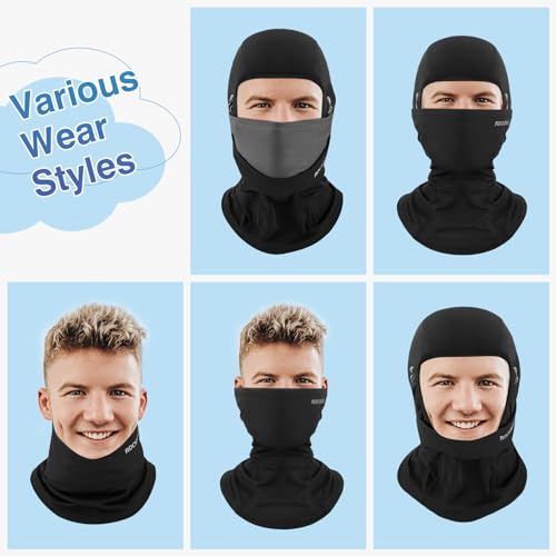 Image of ROCKBROS Ski Mask Balaclava for Men Cold Weather Scarf Windproof Thermal Winter Women Neck Warmer Hood for Cycling Hiking