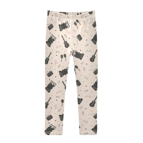 Set of Musical Girls Leggings,Workout Leggings for Girls Toddler Athletic Leggings Size for 3-10T