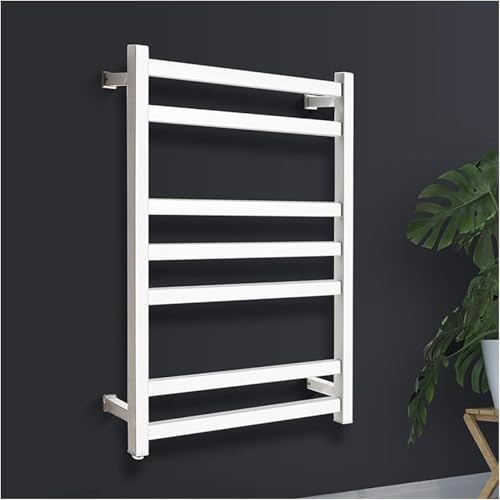Calentador de Toallas eléctrico de 7 Pulgadas, ahorrador de energía, para baño, montado en la Pared (Blanco)