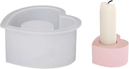 Molde redondo de estrella de corazón para candelabro, molde para candelabro, adorno de mesa, moldes de silicona para manualidades de resina epoxi,