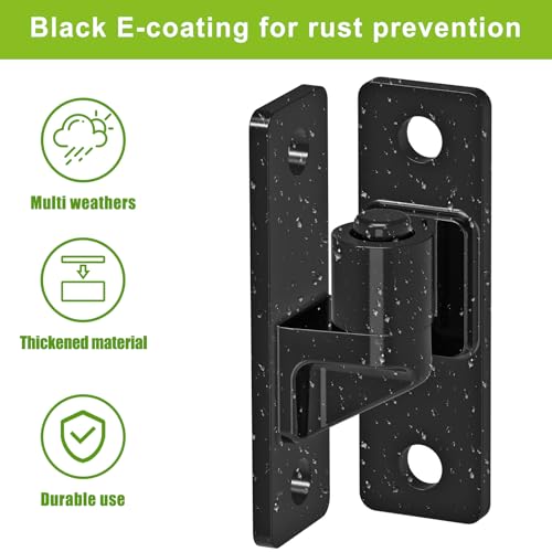 Image of Heavy Duty 4.9 inch Gate Hinges, Steel Hinges with Electroplated Coating, 2‑Pack Wall‑Mount Female & Male Hinges for Fences & Farm Gates, 600 lbs Capacity