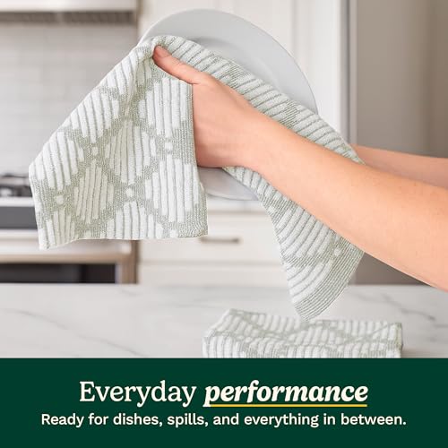 Image of Best Brands Cuisinart Cotton Kitchen Towels, 2-Pack 18x28, Bleach Safe | Handles dishes and spills with ease, durable for everyday cleaning, super absorbent, machine washable, OEKO-TEX certified