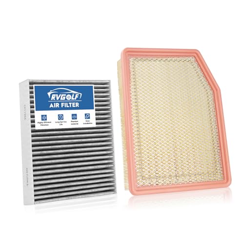 Image of Engine+Cabin Air Filter Fit for 19-26 Silverado 1500, 21-26 Suburban | 2019-2026 Sierra 1500, 2021-2026 Tahoe&Yukon, 2021-2026 Escalade, 2Pcs, CF11966, CA12405, Easy Install, Odor control
