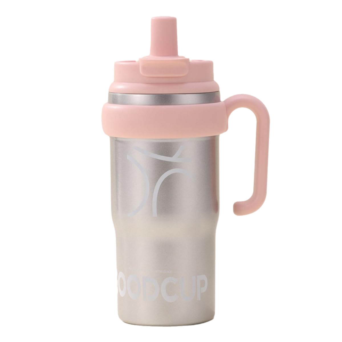 Isolierte Sport-Trinkflasche mit Strohhalm und Griff, auslaufsicherer Trinkbecher aus 316er Edelstahl, BPA-frei, perfekt für Reisen, Fitnessstudio, Wandern und Büro, 690 ml (Silber)