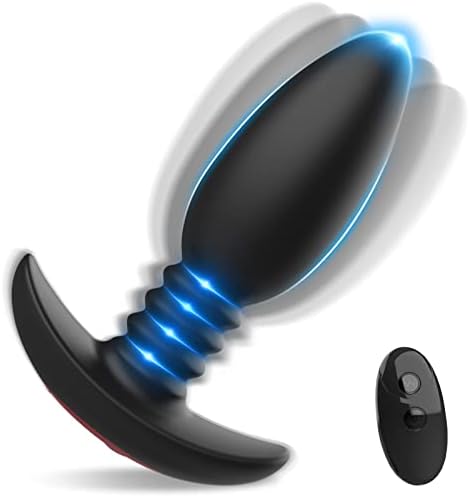 Prostate Massager Anal Vibrator, Anal Plug Vibrating with 10 Vibration Modes, Remote Control Anal Dildo Butt Plug, P Spot Massager Anal Toy Male Adult Sex Toys for Men Women and Couple Pleasure Black