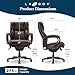 La-Z-Boy® Bellamy Executive Office Chair with Memory Foam Cushions, Real Wood Arms and Swivel Base, Waterfall Seat Edge, Faux Bonded Leather, Brown