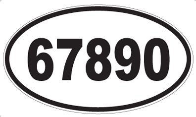 US Decal, Inc. Number 67890 Oval Sticker
