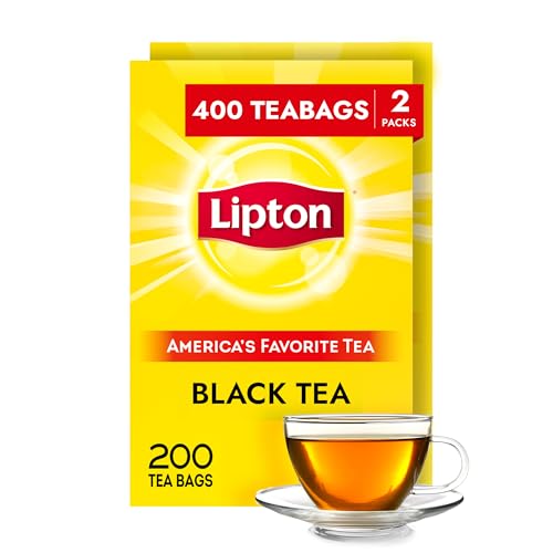 Lipton Black Tea Bags, Hot or Iced, Black tea with Caffeine, 400 Total Bags (200ct – Pack of 2)