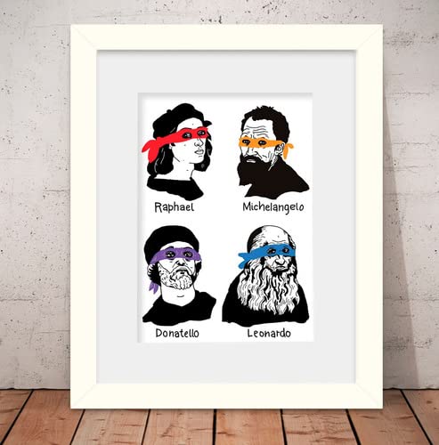 Quadro Tartarugas Ninja 56x46cm Vidro + Paspatur W3321