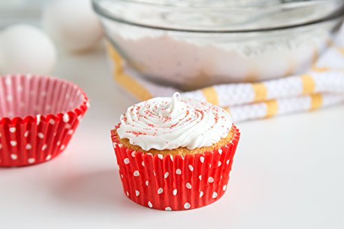 Fox Run Polka Disposable Bake Cups, 3.25 X 3.25 X 1.25 Inches, Red #TOP4