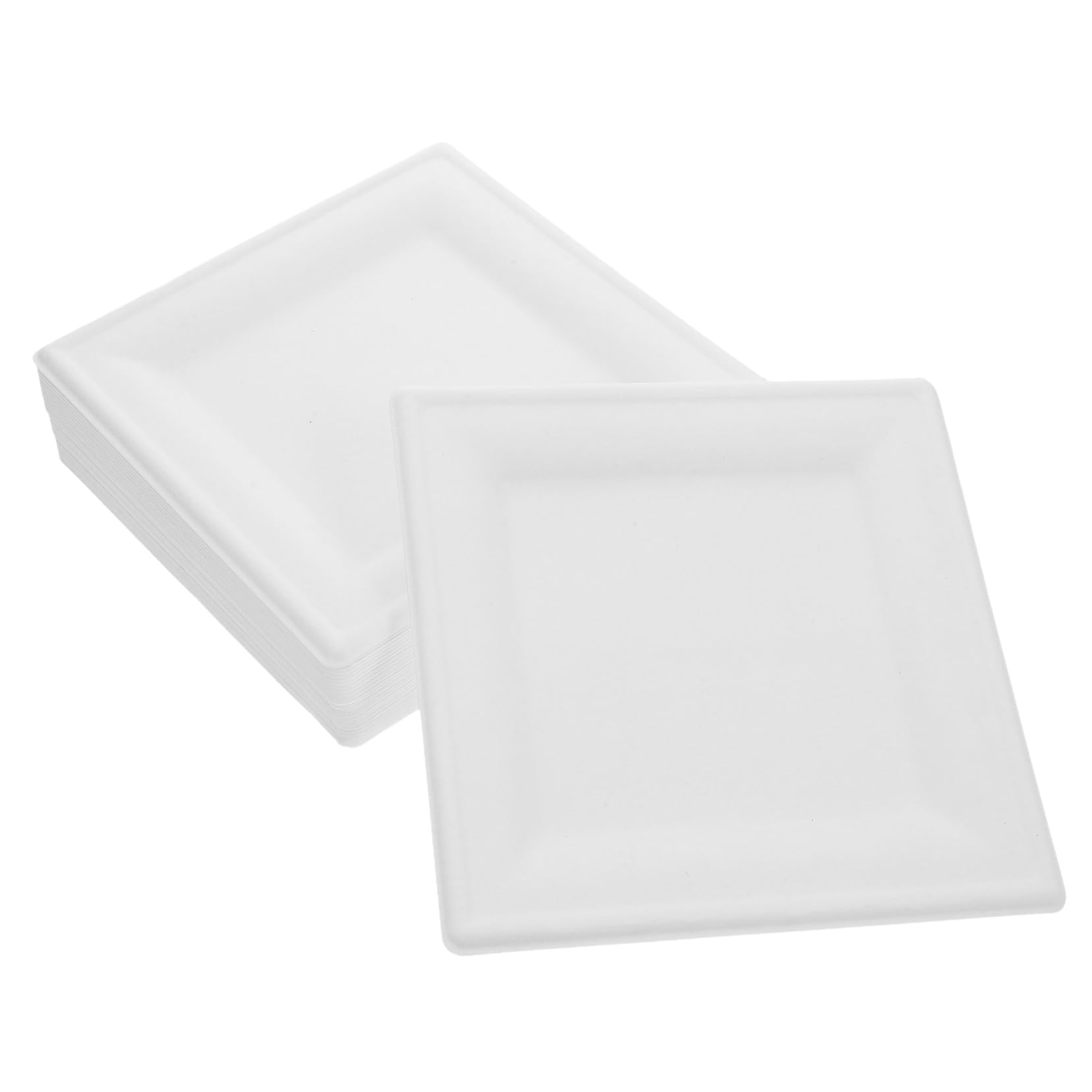 VALICLUD Lot de 50 Assiettes Carrées en Papier Blanc Épaissi pour Fête et Célébration, Vaisselle Jetable Solide Design Moderne et Élégant